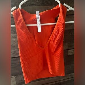 Urban Outfitters Orange Plunge tee